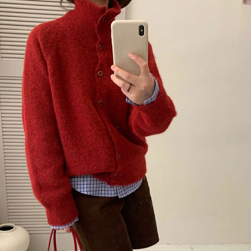 long-sleeved knitted jacket 12